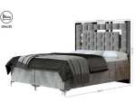 Bequemes PREMIUM-Bett in Extragröße 200x220 cm, Ehebett, Hotelbett, hohes Kopfteil mit Zierleisten, BERLIN 1M