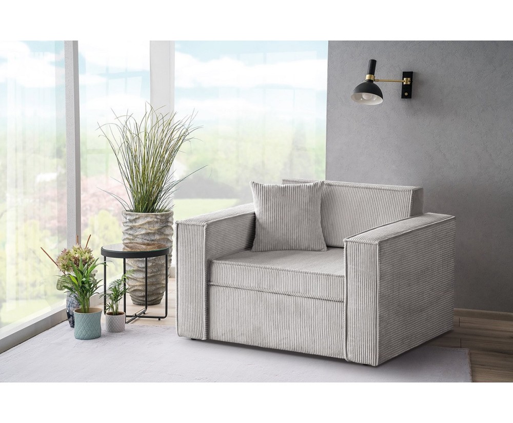 Kleines stilvolles 1-Sitzer-Sofa ausziehbar mit Schlaffunktion und Bettkasten, FERRO 52 Kleines stilvolles 1-Sitzer-Sofa ausziehbar mit Schlaffunktion und Bettkasten, FERRO 52