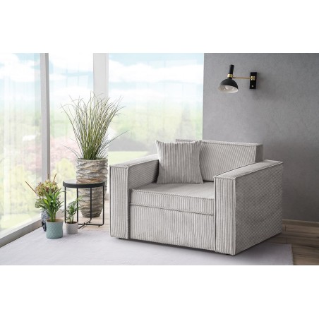 Kleines stilvolles 1-Sitzer-Sofa ausziehbar mit Schlaffunktion und Bettkasten, FERRO 52