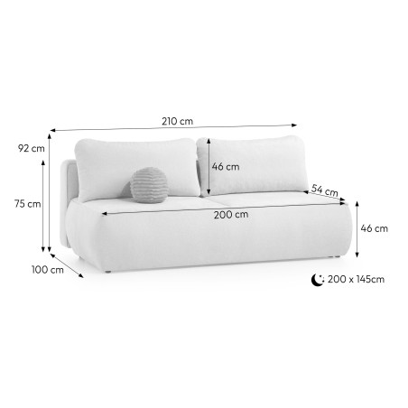Modernes Sofa mit Schlaffunktion und Bettkasten, Schlafcouch, FERRO 19