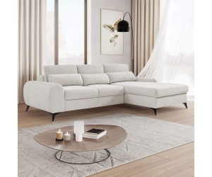 Ecksofa in L-Form mit Schlaffunktion und verstellbarer Rückenlehne, FERRO 68