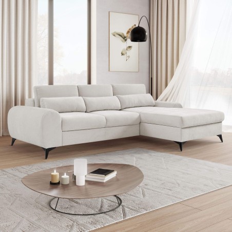 Ecksofa in L-Form mit Schlaffunktion und verstellbarer Rückenlehne, FERRO 68