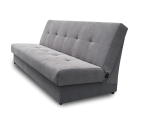 Stilvolle Couch, 3-Sitzer-Sofa mit Schlaffunktion und Bettkasten, Stoff Sorella 03 hellgrau, SUZAN 