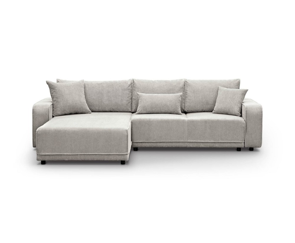 Modernes Ecksofa mit Schlaffunktion und Bettkasten, Cord, FERRO 43L