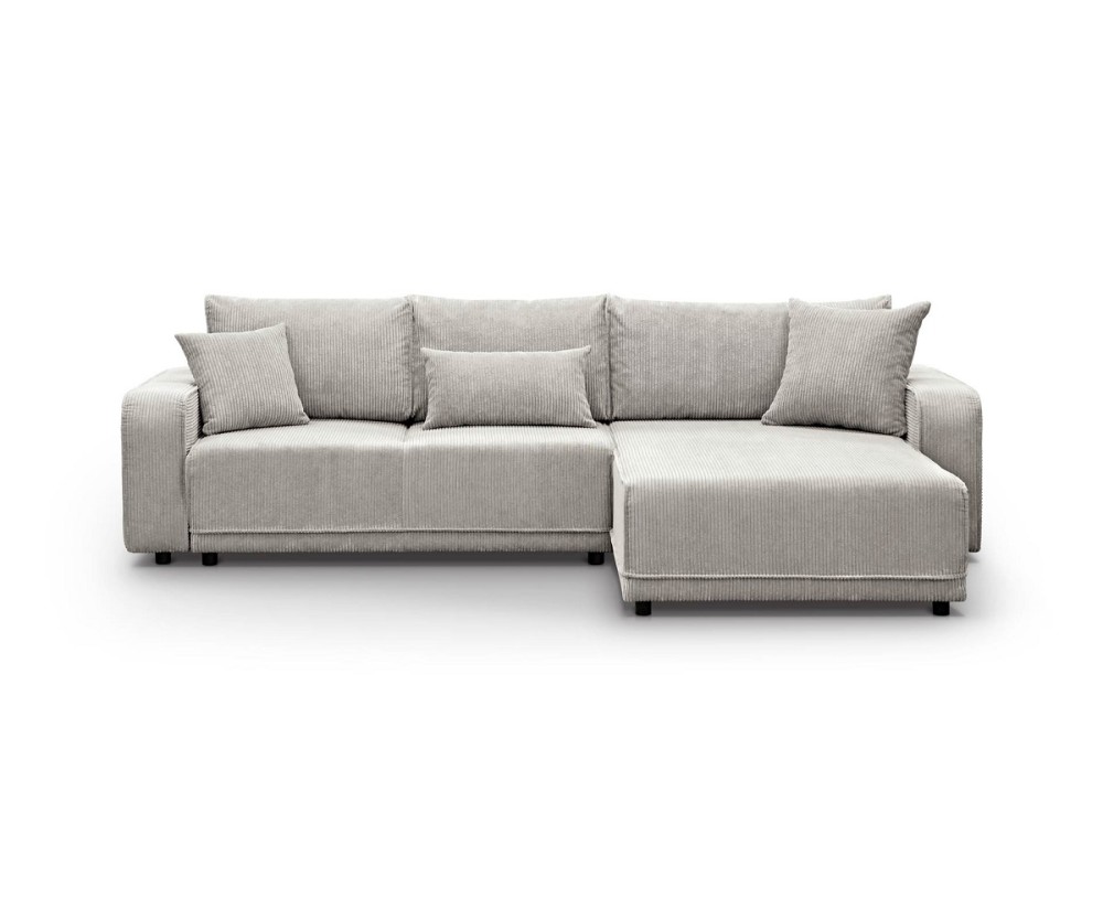 Modernes Ecksofa mit Schlaffunktion und Bettkasten, Cord, FERRO 43L