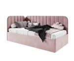 Bequemes Polsterbett 90x200 cm mit Bettkasten, Einzelbett mit Lattenrost, universal, TIMON SM