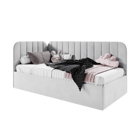 Komfortables Jugendbett 120x200 cm mit Bettkasten, Einzelbett mit Lattenrost, universal, TIMON SM