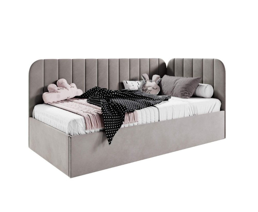 Komfortables Jugendbett 120x200 cm mit Bettkasten, Einzelbett mit Lattenrost, universal, TIMON SM