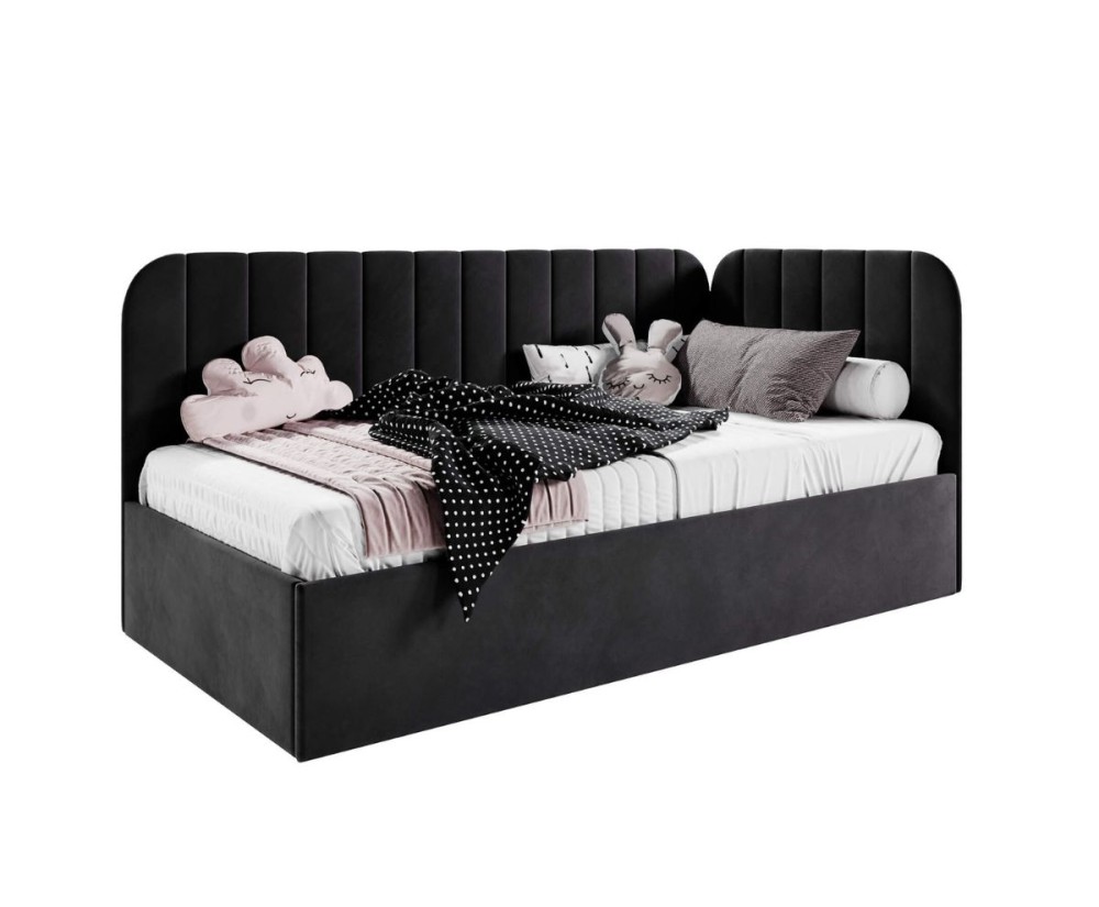 Komfortables Jugendbett 120x200 cm mit Bettkasten, Einzelbett mit Lattenrost, universal, TIMON SM