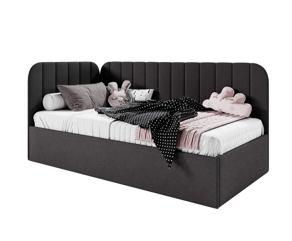 Komfortables Jugendbett 120x200 cm mit Bettkasten, Einzelbett mit Lattenrost, universal, TIMON SM