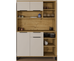 Funktionales Küchenbuffet 120 cm, Küchenschrank, Barschrank, Kaschmir / Eiche Artisan, PERY 3