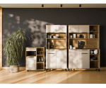 Barschrank 80 cm, Küchenschrank, Küchenbuffet, Kaschmir / Eiche Artisan, PERY 3
