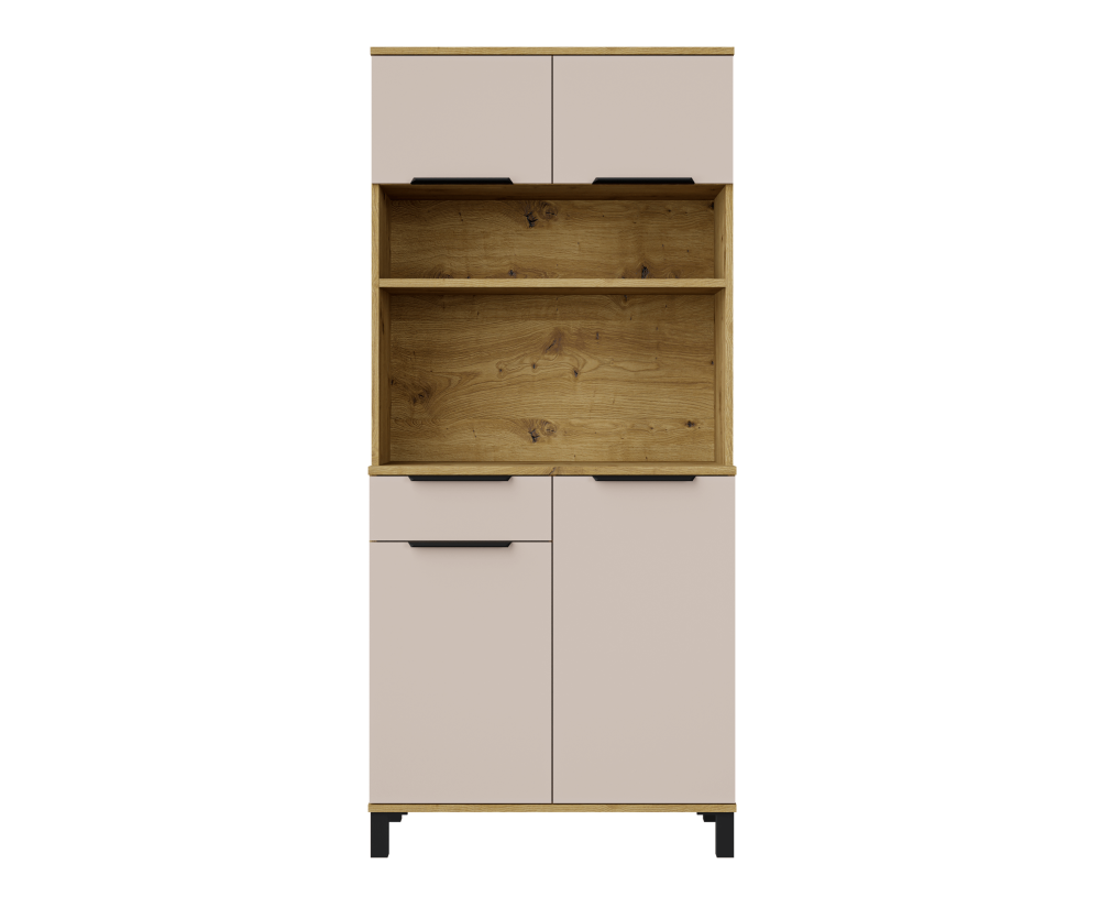 Barschrank 80 cm, Küchenschrank, Küchenbuffet, Kaschmir / Eiche Artisan, PERY 3