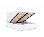 Großes Bett 200x200 cm mit Bettkasten, vertikaler Steppung am Kopfteil und Bettrahmen, Bubble Bett, PRATO T8