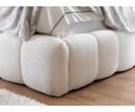 Großes Bett 200x200 cm mit Bettkasten, vertikaler Steppung am Kopfteil und Bettrahmen, Bubble Bett, PRATO T8