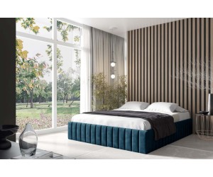 Polsterbett 120x200 cm, Ehebett mit Bettkasten, ohne Kopfteil, Gleitfüße, PRATO T10