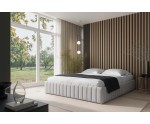 Polsterbett 120x200 cm ideal für Dachschrägen, mit Bettkasten, ohne Kopfteil, Gleitfüße, PRATO T10