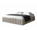 Modernes Bett 200x200 cm, Ehebett ohne Kopfteil für die Wand mit Paneelen, ideal für Dachschräge, PRATO T10