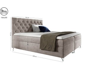 Modernes Doppelbett 160x200 cm, Kontinentalbett mit Matratze, Kopfteil CHESTERFIELD, PRATO K9