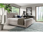 Stilvolles Boxspringbett 180x200 cm, Ehebett mit Matratze, Kopfteil CHESTERFIELD, PRATO K9