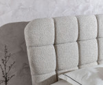 Boxspringbett 160x200 cm, Ehebett mit Matratze und Topper, dekorative Steppung, goldene Füße, PRATO K30