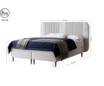 Ehebett 180x200 cm, Boxspringbett ohne Bettkasten, hölzerne Füße, Kopfteil mit Ziernähten, LARETTO T21