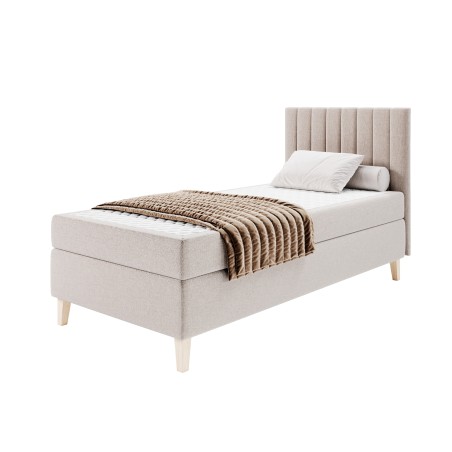 Hotelbett 80x200 cm mit Matratze, Einzelbett ohne Bettkasten, HAMPTON 1