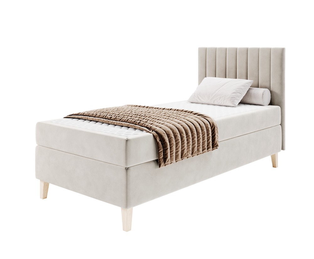Hotelbett 80x200 cm mit Matratze, Einzelbett ohne Bettkasten, HAMPTON 1