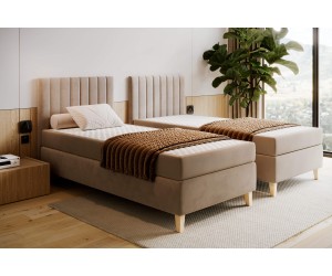 Hotelbett 80x200 cm mit Matratze, Einzelbett ohne Bettkasten, HAMPTON 1
