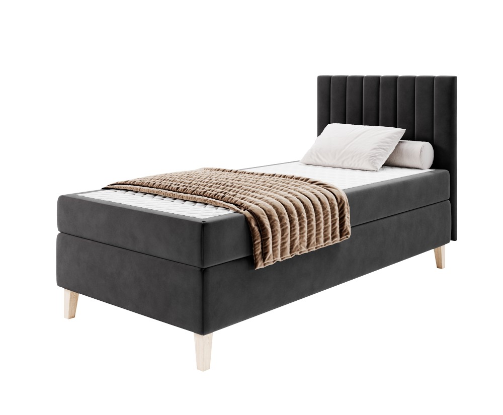 Einzelbett 90x200 cm für Ferienwohnungen, Hotelbett ohne Bettkasten, HAMPTON 1