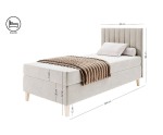 Einzelbett 90x200 cm für Ferienwohnungen, Hotelbett ohne Bettkasten, HAMPTON 1