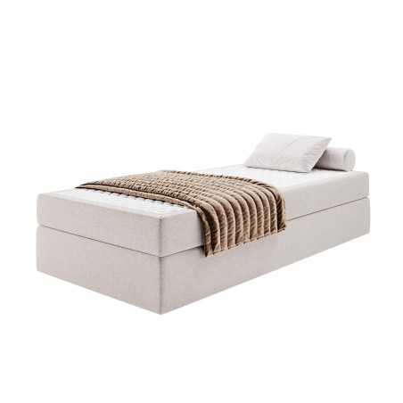 Hotelbett 80x200 cm mit Matratze, Einzelbett ohne Bettkasten, Gleitfüße, HAMPTON 2