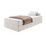 Hotelbett 80x200 cm mit Matratze, Einzelbett ohne Bettkasten, Gleitfüße, HAMPTON 2