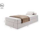 Hotelbett 80x200 cm mit Matratze, Einzelbett ohne Bettkasten, Gleitfüße, HAMPTON 2