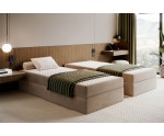 Hotelbett 80x200 cm mit Matratze, Einzelbett ohne Bettkasten, Gleitfüße, HAMPTON 2