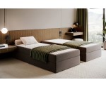 Hotelbett 80x200 cm mit Matratze, Einzelbett ohne Bettkasten, Gleitfüße, HAMPTON 2