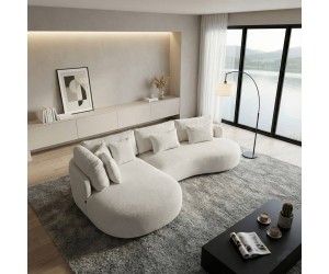 Stilvolles Ecksofa in L-Form mit abgerundetem Design, ohne Schlaffunktion, FERRO 81