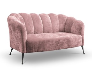ADRIA Elegantes 2-Sitzer-Sofa Glamour, Rückenlehne in Muschelform, Metallfüße