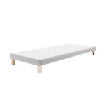 Gepolstertes Bettgestell 80x200 cm auf Rollen für Hotelbetten, Bettrahmen mit Anti-Rutsch-Stoff, HILTON 4
