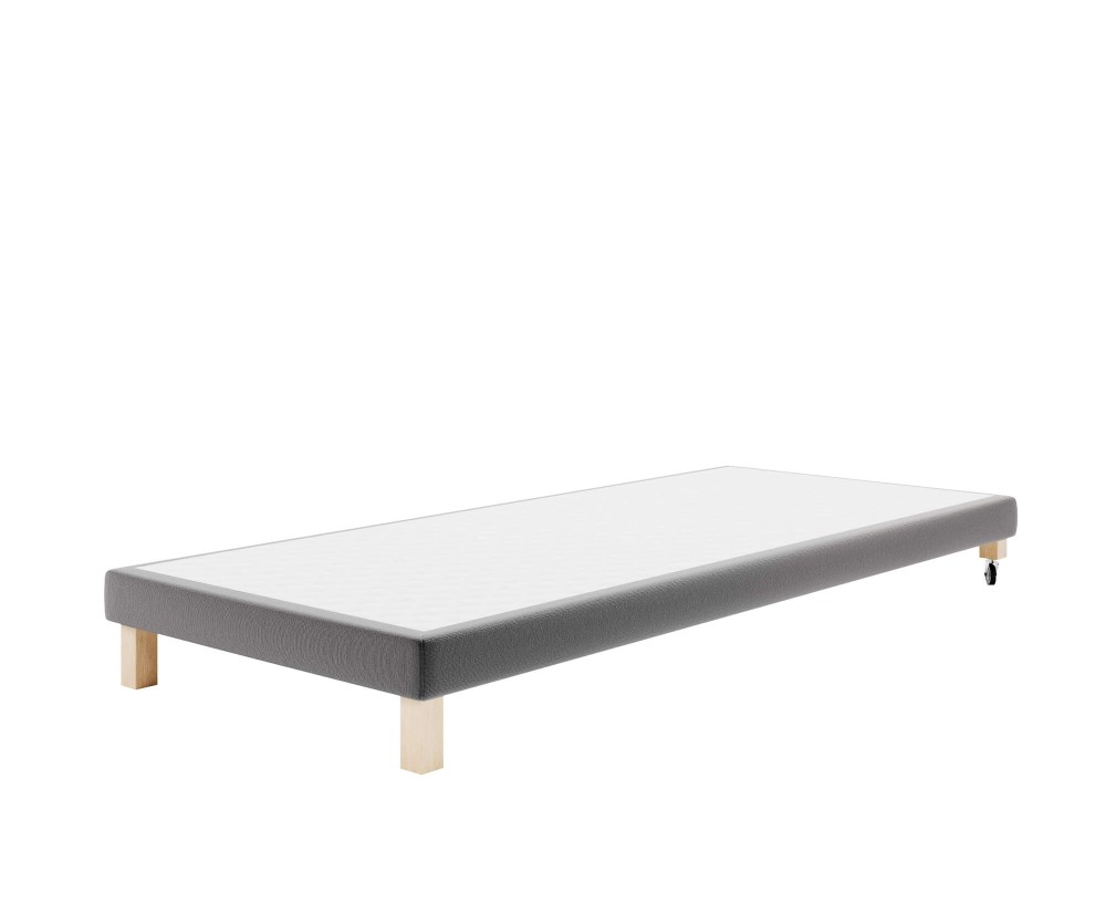 Gepolstertes Bettgestell 80x200 cm auf Rollen für Hotelbetten, Bettrahmen mit Anti-Rutsch-Stoff, HILTON 4