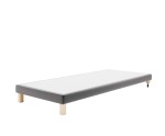 Gepolstertes Bettgestell 80x200 cm auf Rollen für Hotelbetten, Bettrahmen mit Anti-Rutsch-Stoff, HILTON 4