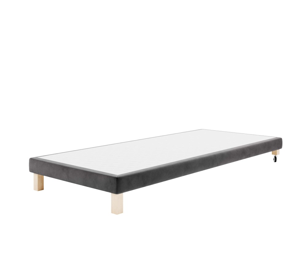 Gepolstertes Bettgestell 80x200 cm auf Rollen für Hotelbetten, Bettrahmen mit Anti-Rutsch-Stoff, HILTON 4