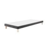 Gepolstertes Bettgestell 80x200 cm auf Rollen für Hotelbetten, Bettrahmen mit Anti-Rutsch-Stoff, HILTON 4