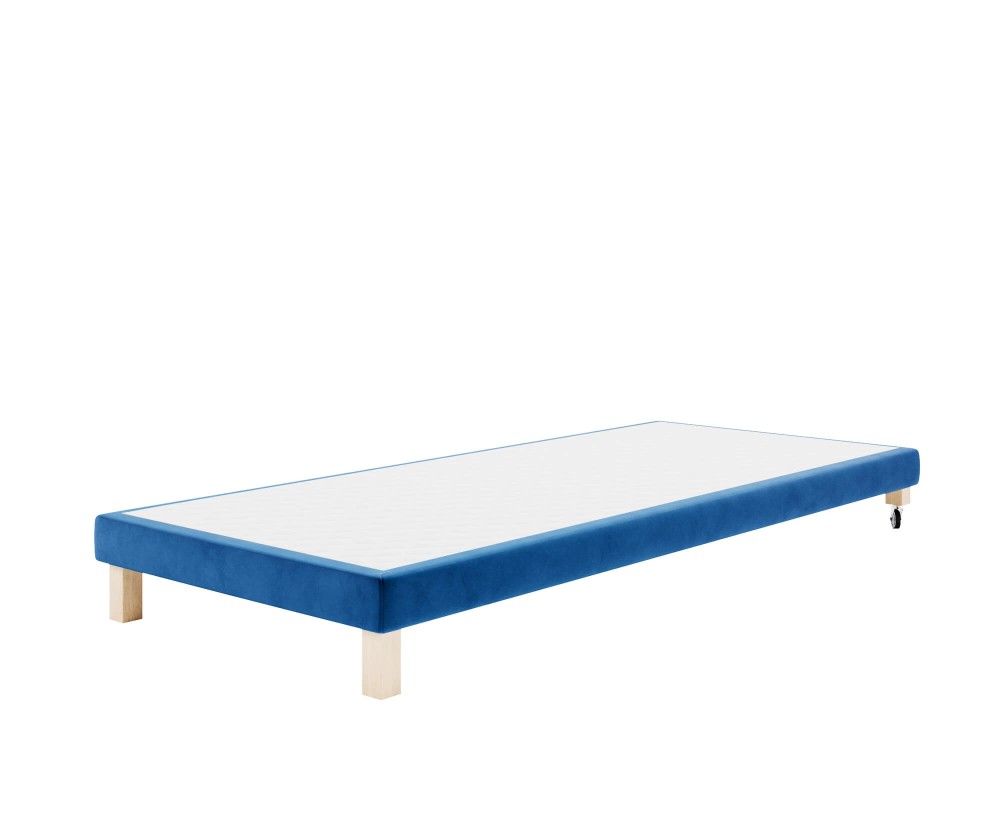 Gepolstertes Bettgestell 80x200 cm auf Rollen für Hotelbetten, Bettrahmen mit Anti-Rutsch-Stoff, HILTON 4