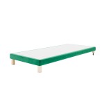 Gepolstertes Bettgestell 80x200 cm auf Rollen für Hotelbetten, Bettrahmen mit Anti-Rutsch-Stoff, HILTON 4