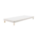 Gepolstertes Bettgestell 80x200 cm auf Rollen für Hotelbetten, Bettrahmen mit Anti-Rutsch-Stoff, HILTON 4