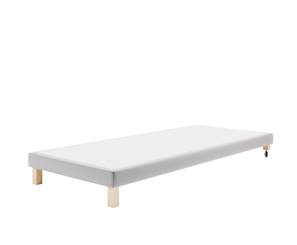 Gepolsterte Bettbasis 90x200 cm auf hellen Füßen für Hotelbetten, Bettrahmen mit Anti-Rutsch-Stoff, HILTON 4 Gepolsterte Bettbasis 90x200 cm auf hellen Füßen für Hotelbetten, Bettrahmen mit Anti-Rutsch-Stoff, HILTON 4