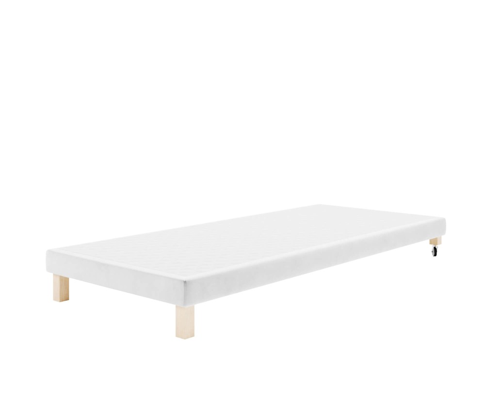 Gepolsterte Bettbasis 90x200 cm auf hellen Füßen für Hotelbetten, Bettrahmen mit Anti-Rutsch-Stoff, HILTON 4 Gepolsterte Bettbasis 90x200 cm auf hellen Füßen für Hotelbetten, Bettrahmen mit Anti-Rutsch-Stoff, HILTON 4