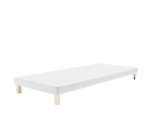 Gepolsterte Bettbasis 90x200 cm auf hellen Füßen für Hotelbetten, Bettrahmen mit Anti-Rutsch-Stoff, HILTON 4 Gepolsterte Bettbasis 90x200 cm auf hellen Füßen für Hotelbetten, Bettrahmen mit Anti-Rutsch-Stoff, HILTON 4