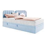 Jugendbett 80x200 cm mit Bettkasten, gepolstertes Eckbett universal, KEVIN 2R